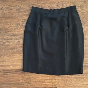 Dana Buchman Black Sleek 100% Silk Pencil Skirt